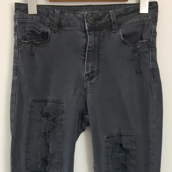 Kendall & Kylie Denim - Kendall & Kylie Black Distressed Skinny Jeans